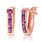 0.85 Carat 14k Solid Gold Huggie Haven Purple Amethyst Earrings