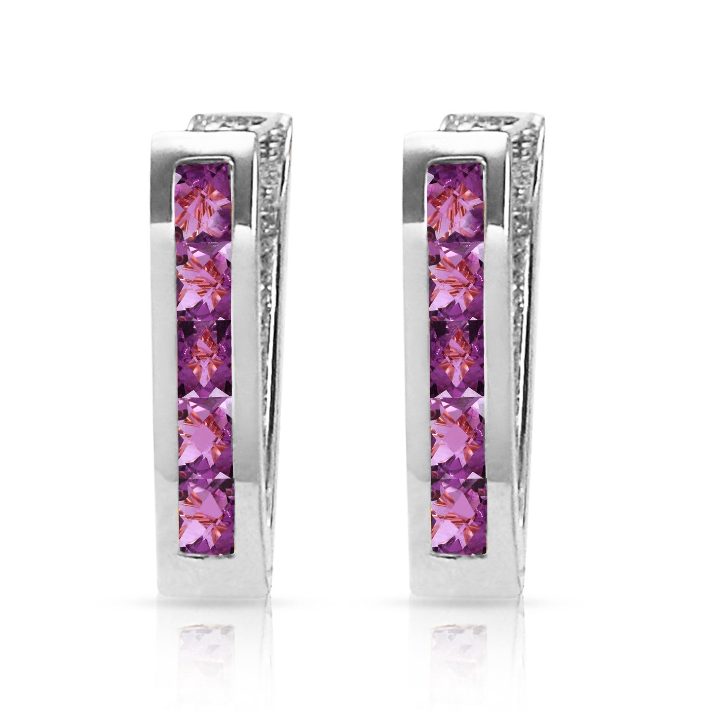 0.85 Carat 14k Solid Gold Huggie Haven Purple Amethyst Earrings