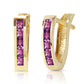 0.85 Carat 14k Solid Gold Huggie Haven Purple Amethyst Earrings