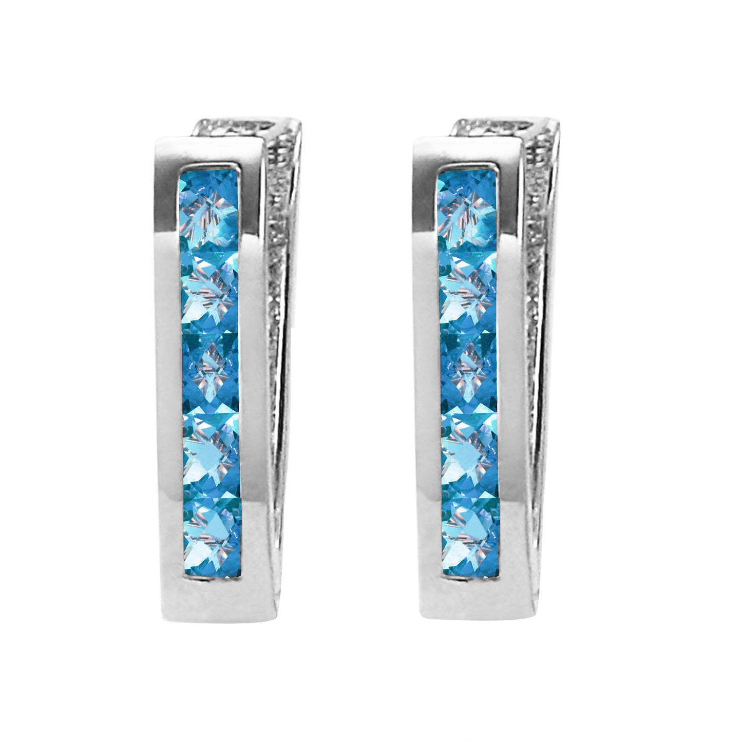 1.2 Carat 14k Solid Gold Huggie Haven Blue Topaz Earrings