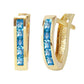 1.2 Carat 14k Solid Gold Huggie Haven Blue Topaz Earrings