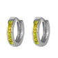 1 Carat 14K Solid Gold Hoop Huggie Earrings Peridot