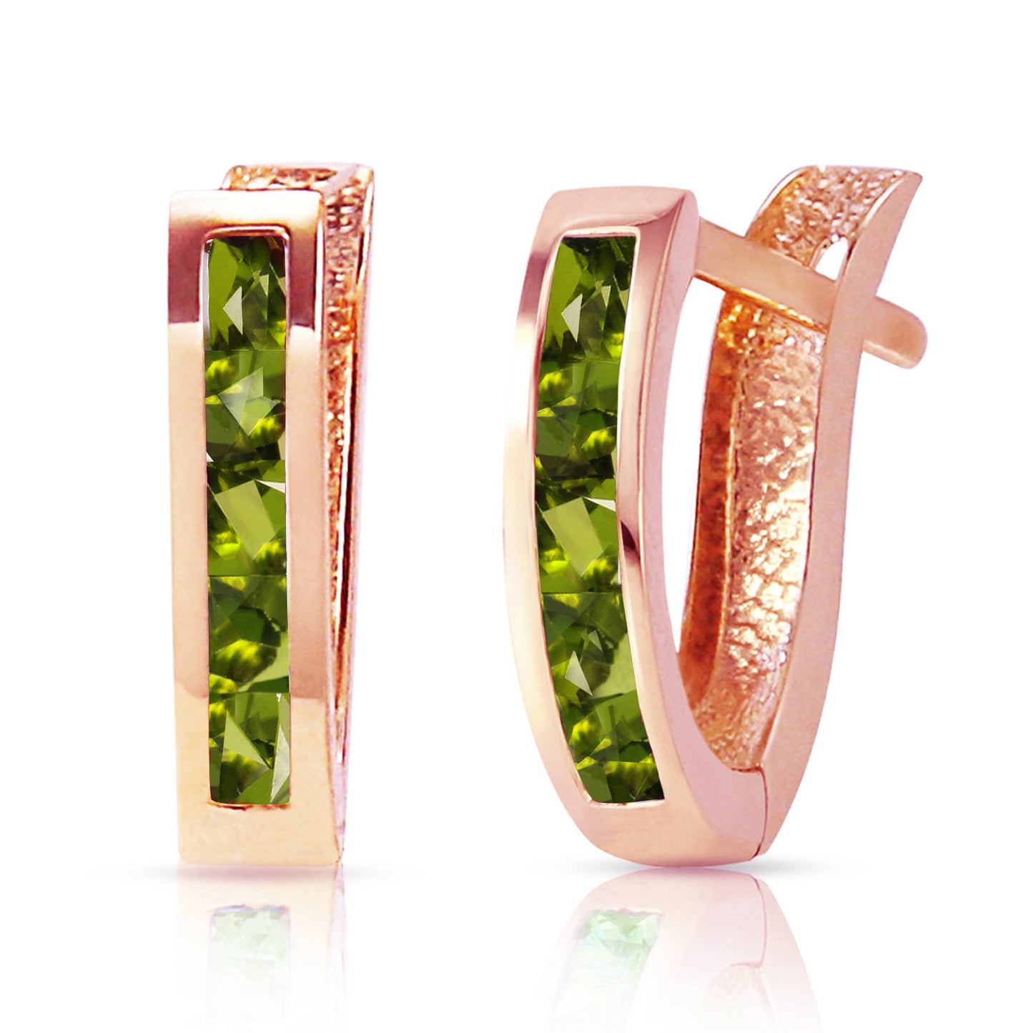 1 Carat 14k Solid Gold Huggie Haven Peridot Earrings