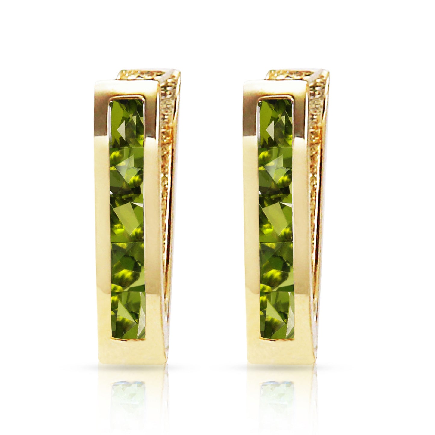 1 Carat 14k Solid Gold Huggie Haven Peridot Earrings