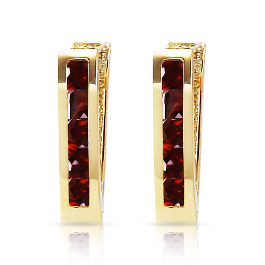 1.3 Carat 14k Solid Gold Huggie Haven Garnet Earring