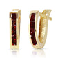 1.3 Carat 14k Solid Gold Huggie Haven Garnet Earring