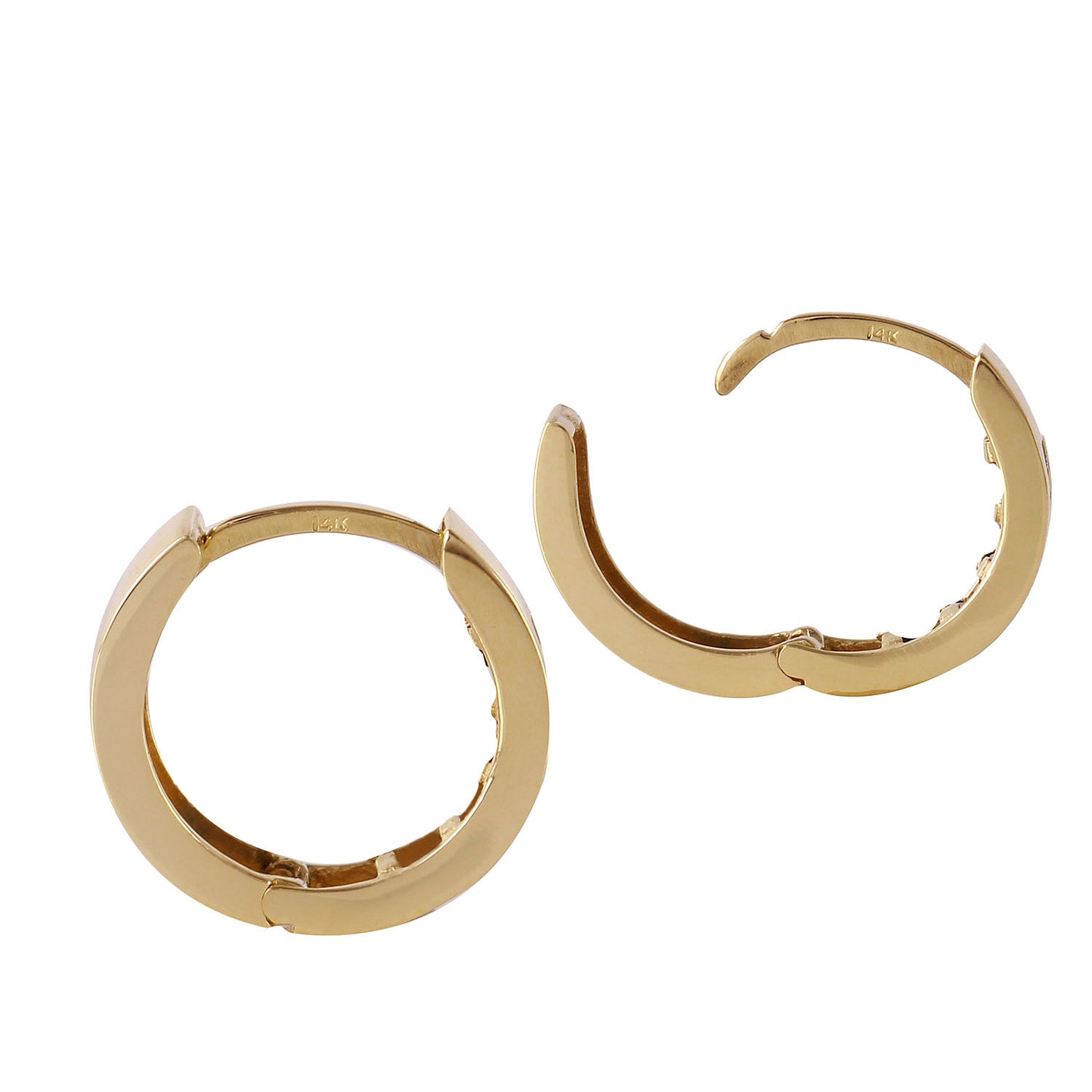 1.3 Carat 14K Solid Gold Hoop Earrings Natural Sapphire