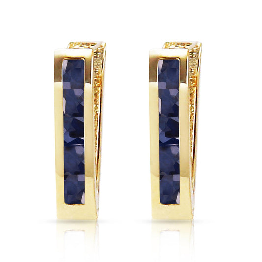 1.3 Carat 14k Solid Gold Huggie Haven Sapphire Earrings