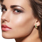 14K Solid Gold Hoop Earrings w/ Natural Emeralds