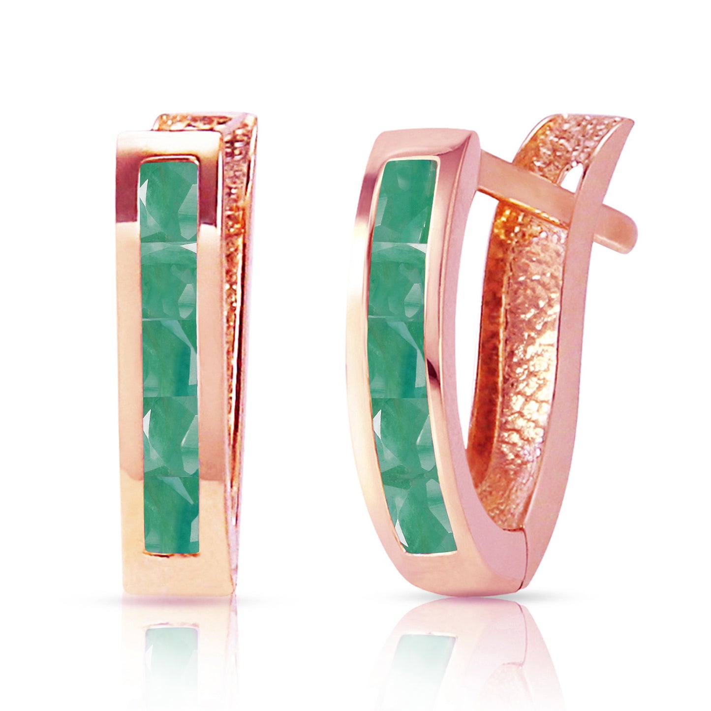 1.3 Carat 14k Solid Gold Huggie Haven Emerald Earrings