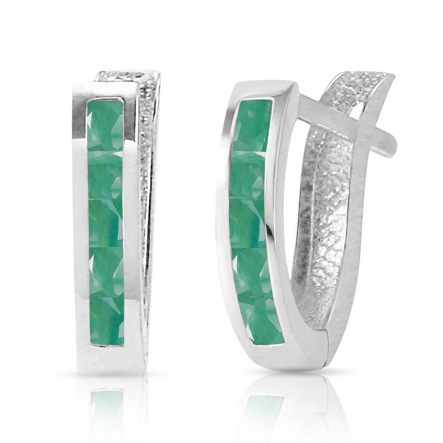 1.3 Carat 14k Solid Gold Huggie Haven Emerald Earrings