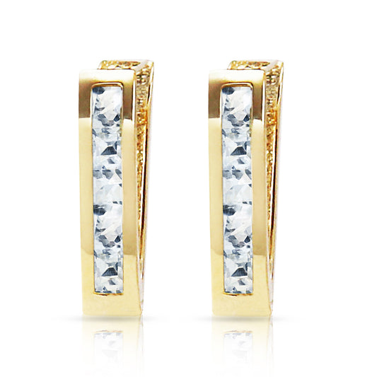 0.85 Carat 14 Solid Gold Huggie Haven Aquamarine Earrings