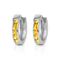 0.7 Carat 14K Solid Gold Hoop Huggie Earrings Citrine