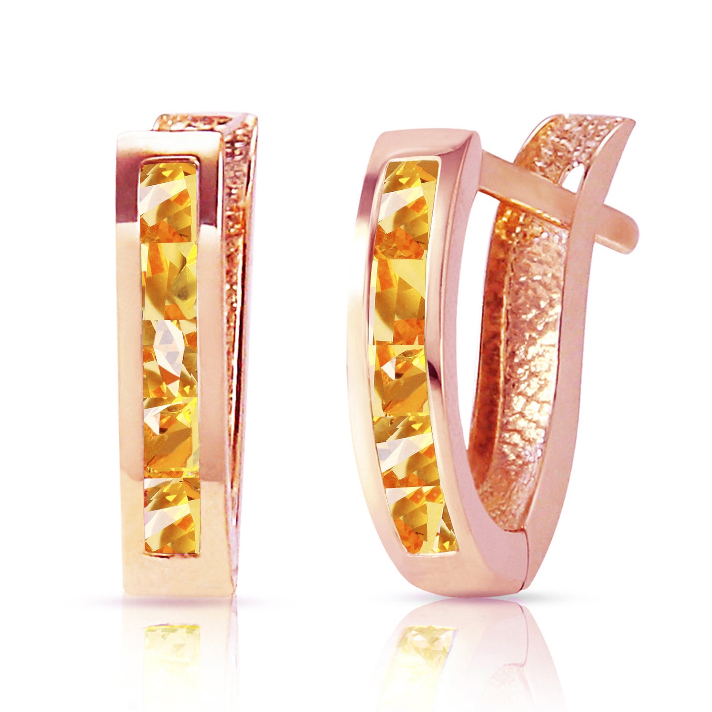 0.7 Carat 14k Solid Gold Huggie Haven Citrine Earrings