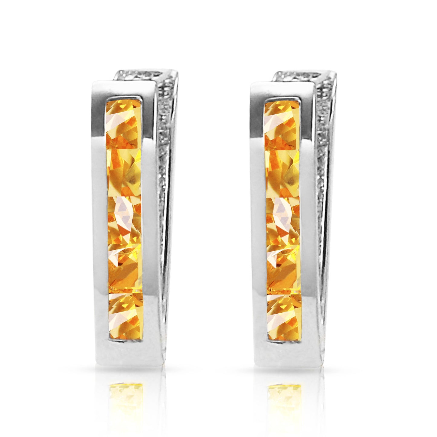 0.7 Carat 14k Solid Gold Huggie Haven Citrine Earrings