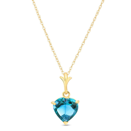 1.15 Carat 14k Solid Gold Lafayette Blue Topaz Necklace