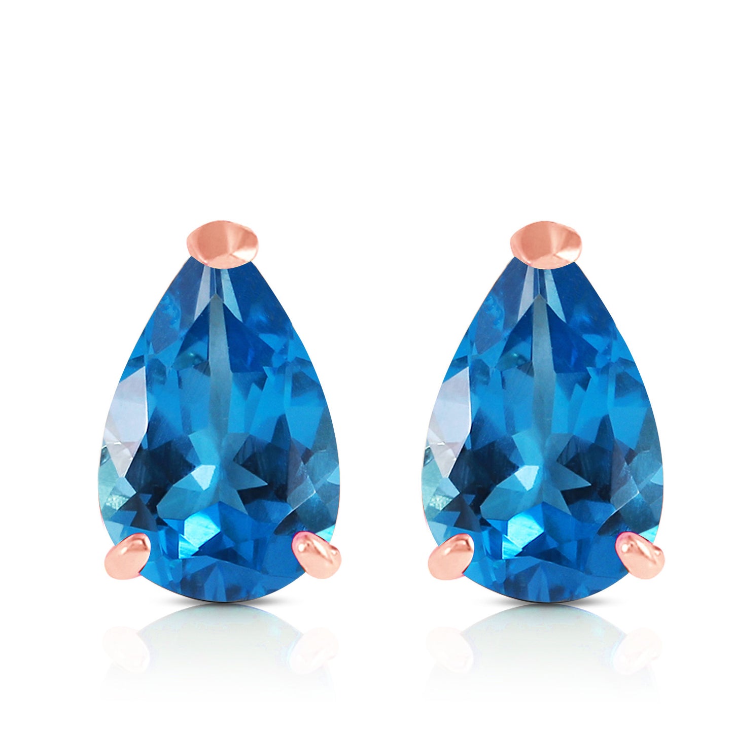 Gleaming Pear Blue Topaz Earrings