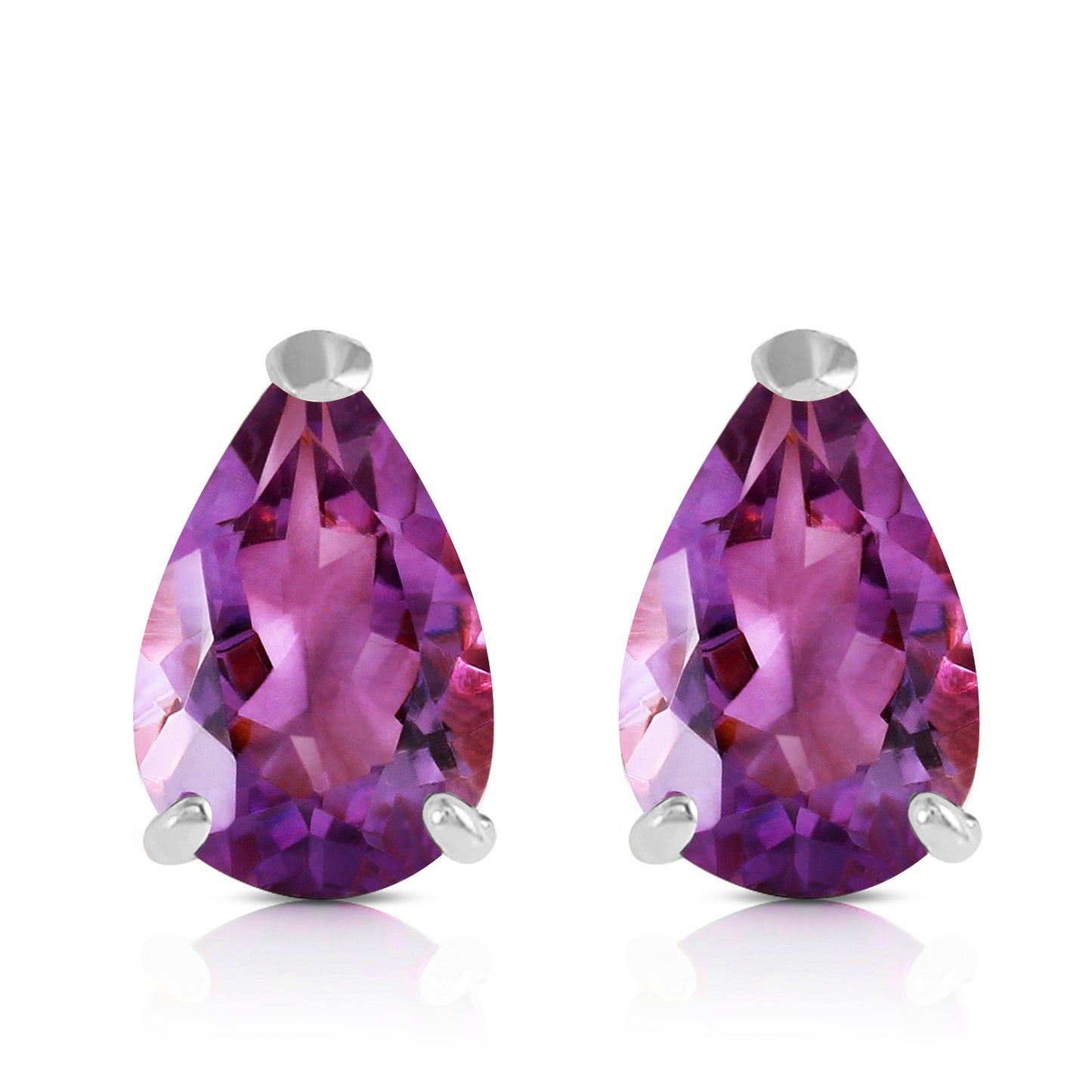 Gleaming Pear Amethyst Earrings