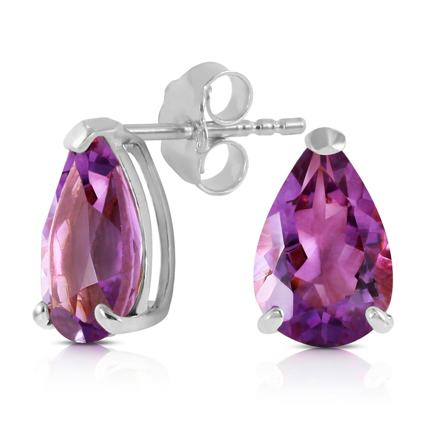 Gleaming Pear Amethyst Earrings