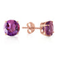 3.1 Carat 14k Solid Gold Stud Luminous Orb Amethyst Earrings