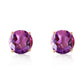 3.1 Carat 14k Solid Gold Stud Luminous Orb Amethyst Earrings