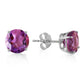 3.1 Carat 14k Solid Gold Stud Luminous Orb Amethyst Earrings