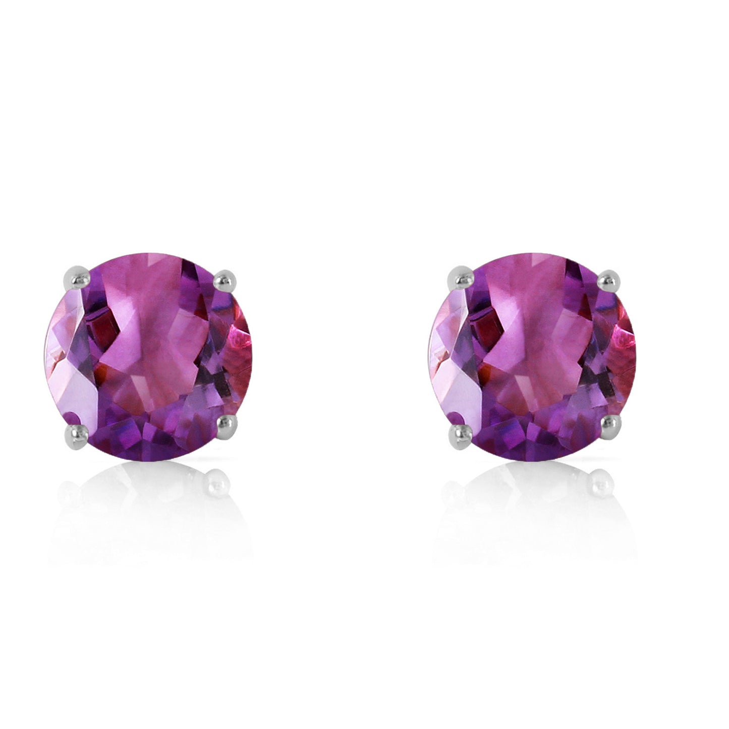 3.1 Carat 14k Solid Gold Stud Luminous Orb Amethyst Earrings