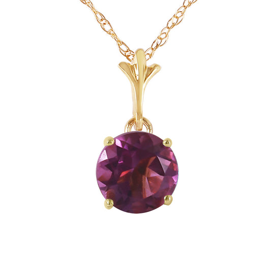 1.15 Carat 14k Solid Gold Solo Sphere Amethyst Necklace