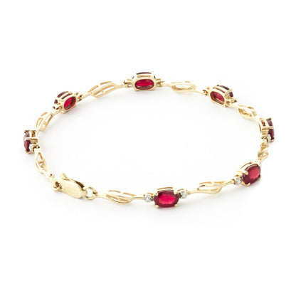 4.21 Carat 14K Solid Gold Bracelet Ruby Diamond