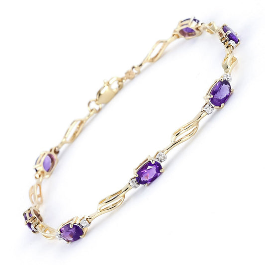 Shimmering Array Amethyst and Diamond Bracelet