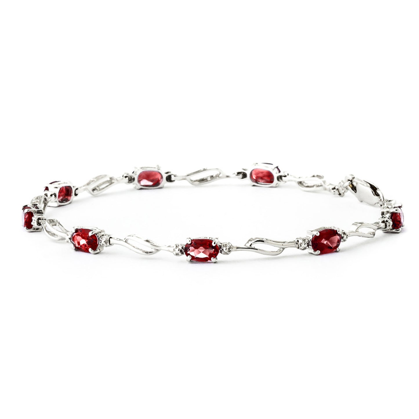 3.39 Carat 14K Solid Gold Bracelet Garnet Diamond