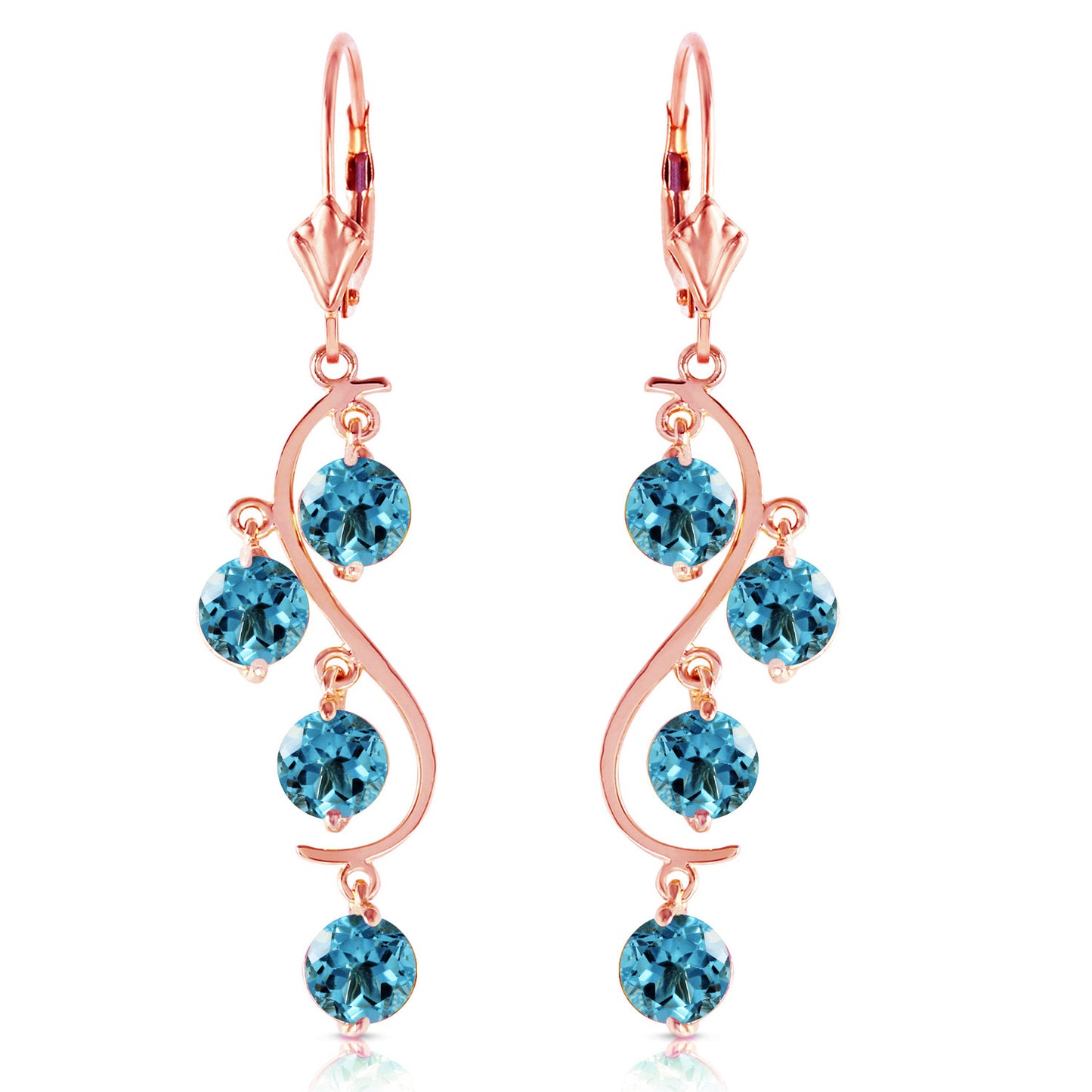 Whispering Tiers Blue Topaz Earrings