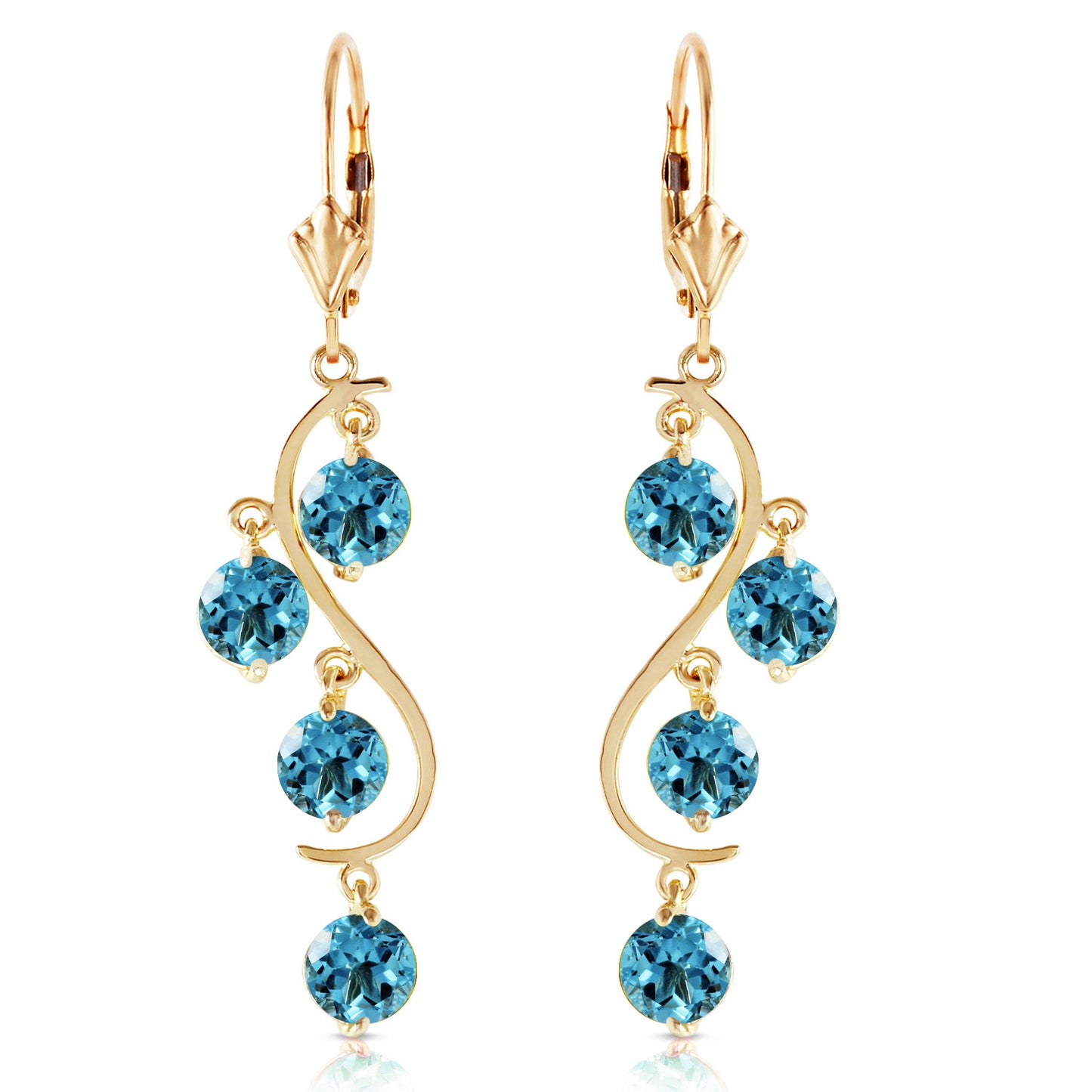 Whispering Tiers Blue Topaz Earrings