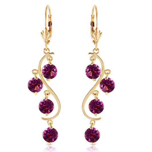 4.95 Carat 14k Solid Gold Whispering Tiers Amethyst Earrings