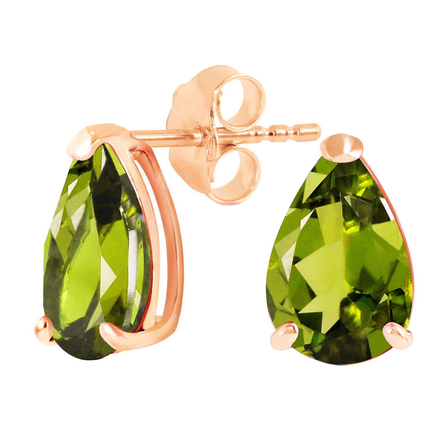 Gleaming Pear Peridot Earrings