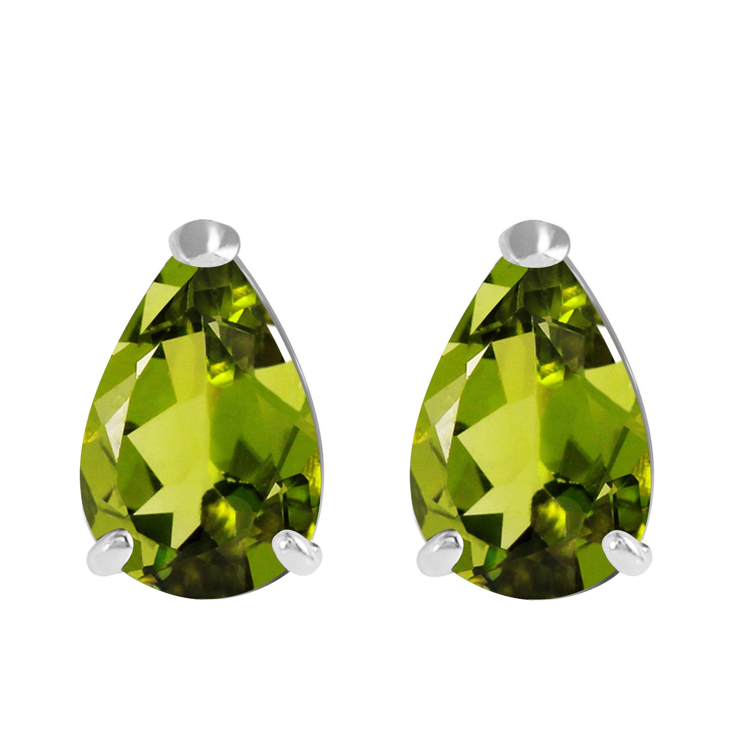 Gleaming Pear Peridot Earrings