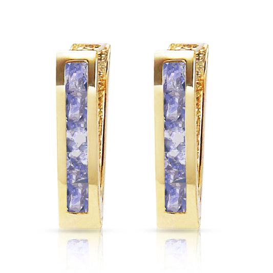 0.95 Carat 14k Solid Gold Huggie Haven Tanzanite Earrings