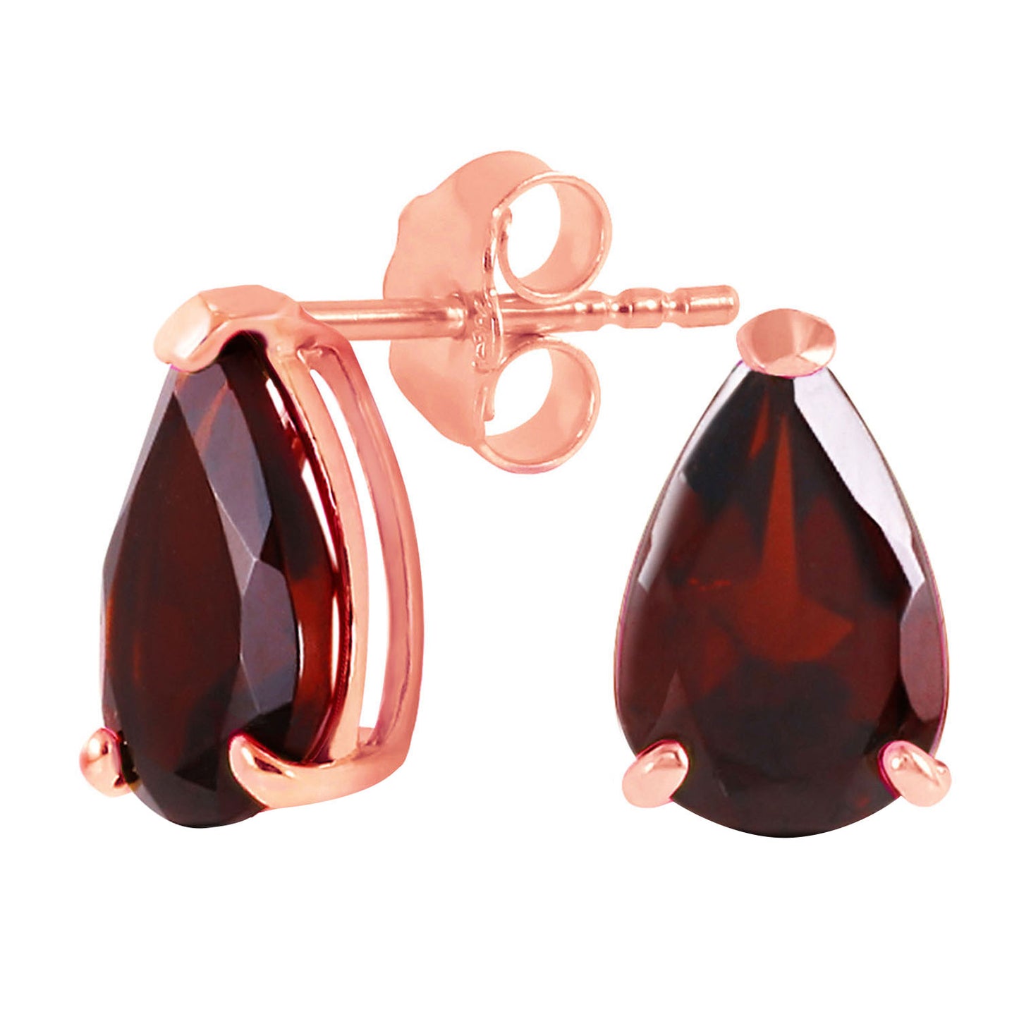 Gleaming Pear Garnet Earrings