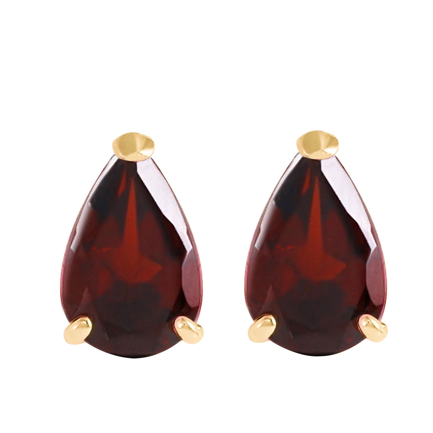 Gleaming Pear Garnet Earrings