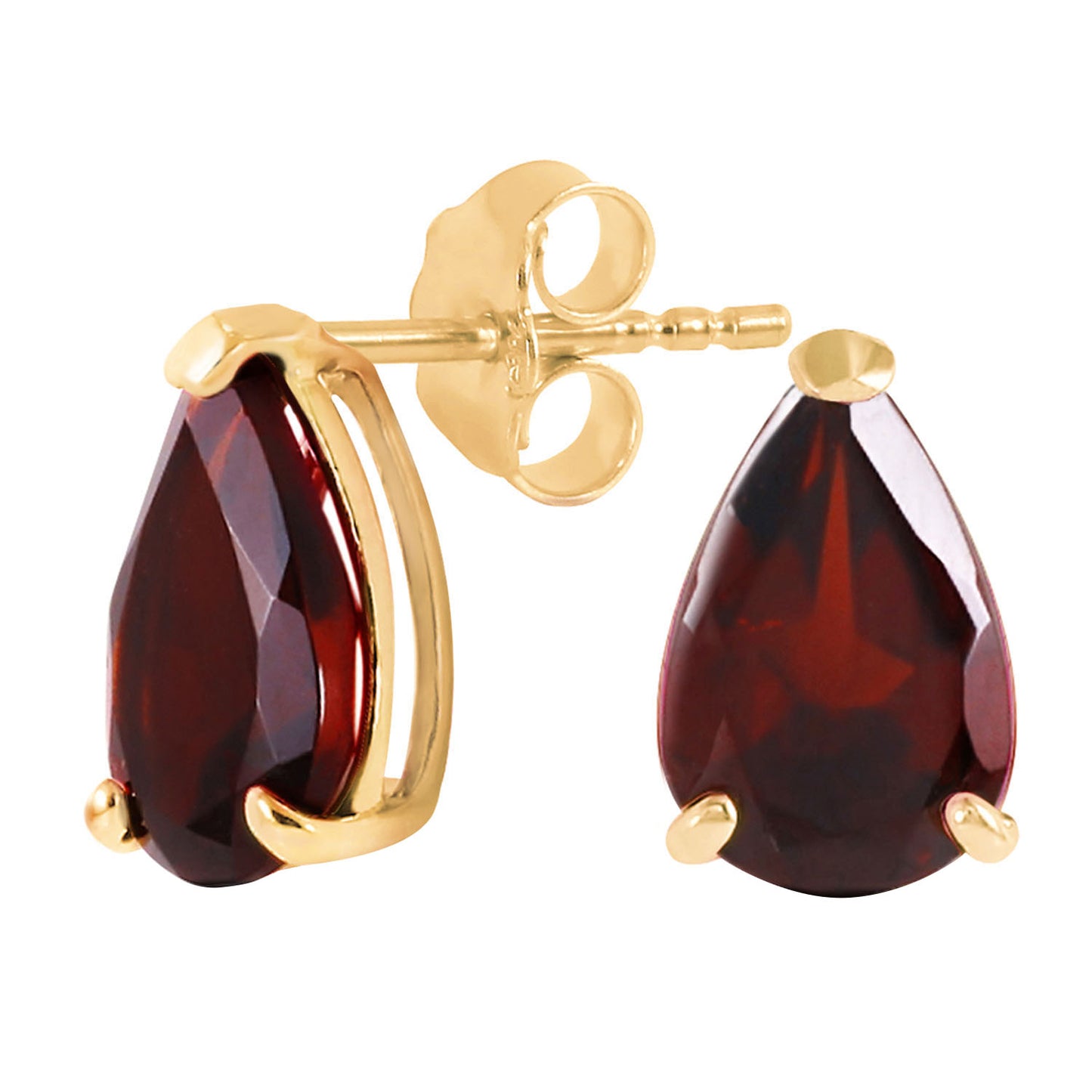 Gleaming Pear Garnet Earrings