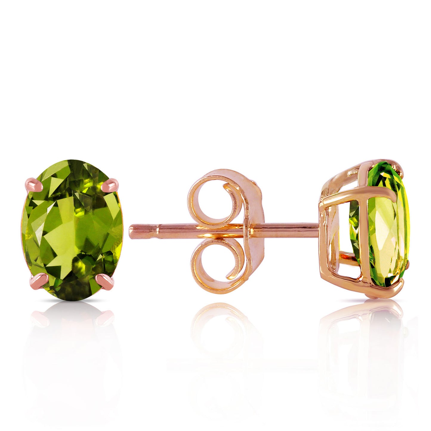 Sleek Oval Peridot Earrings