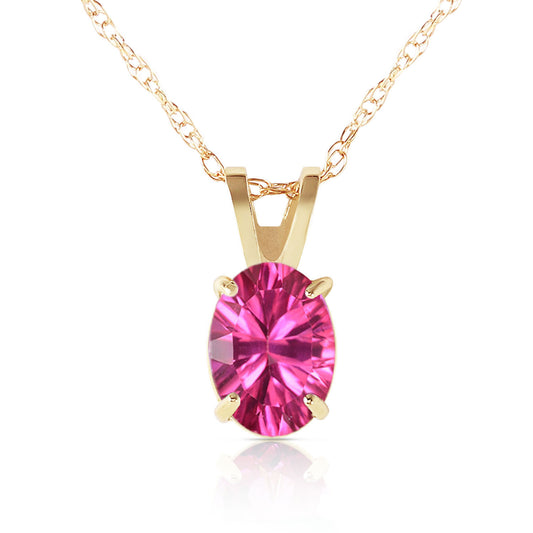 0.85 Carat 14K Solid Gold Heart Asks Mind Pink Topaz Necklace