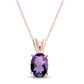 0.85 Carat 14K Solid Gold Just Us Amethyst Necklace