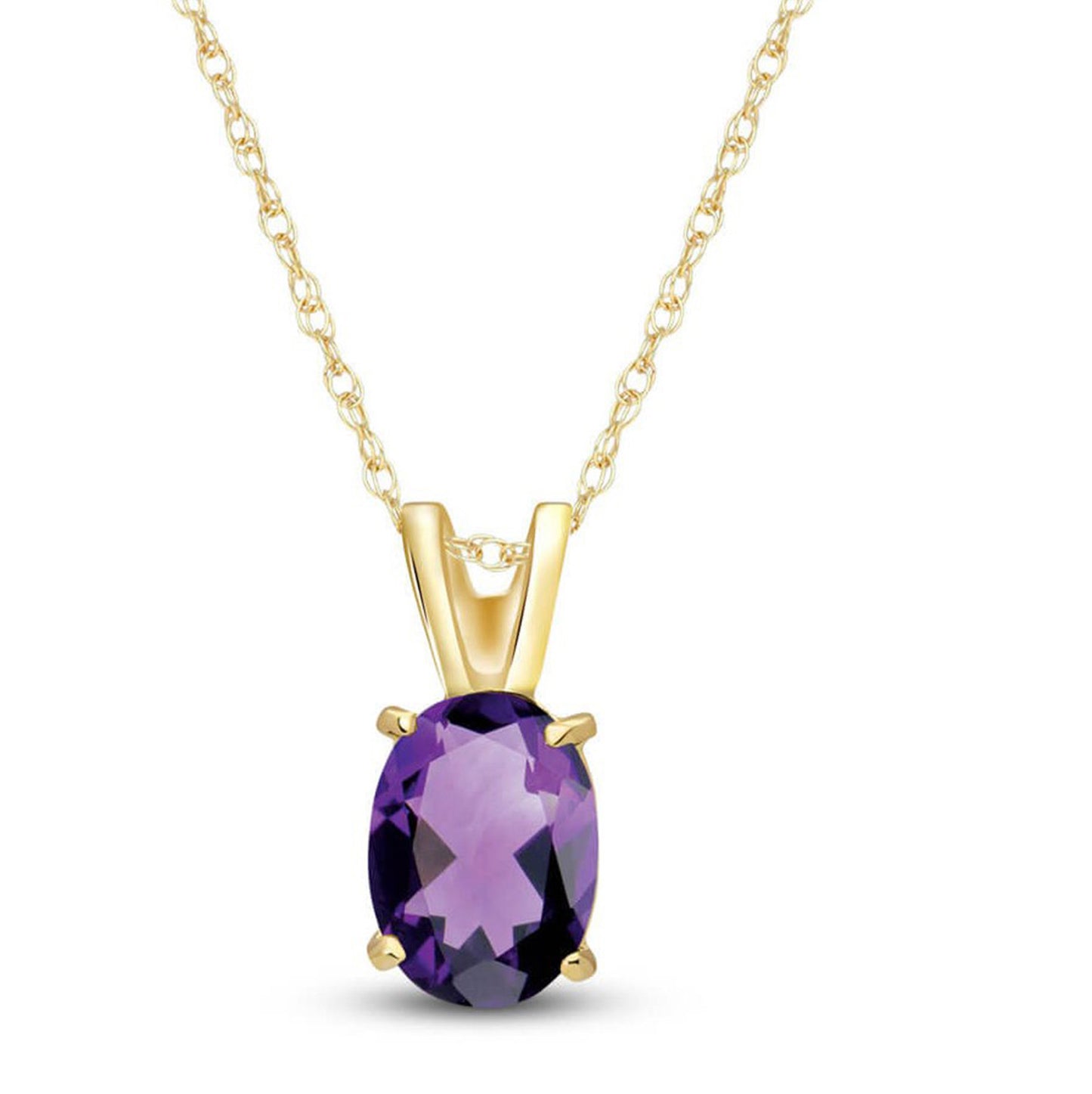 0.85 Carat 14K Solid Gold Just Us Amethyst Necklace