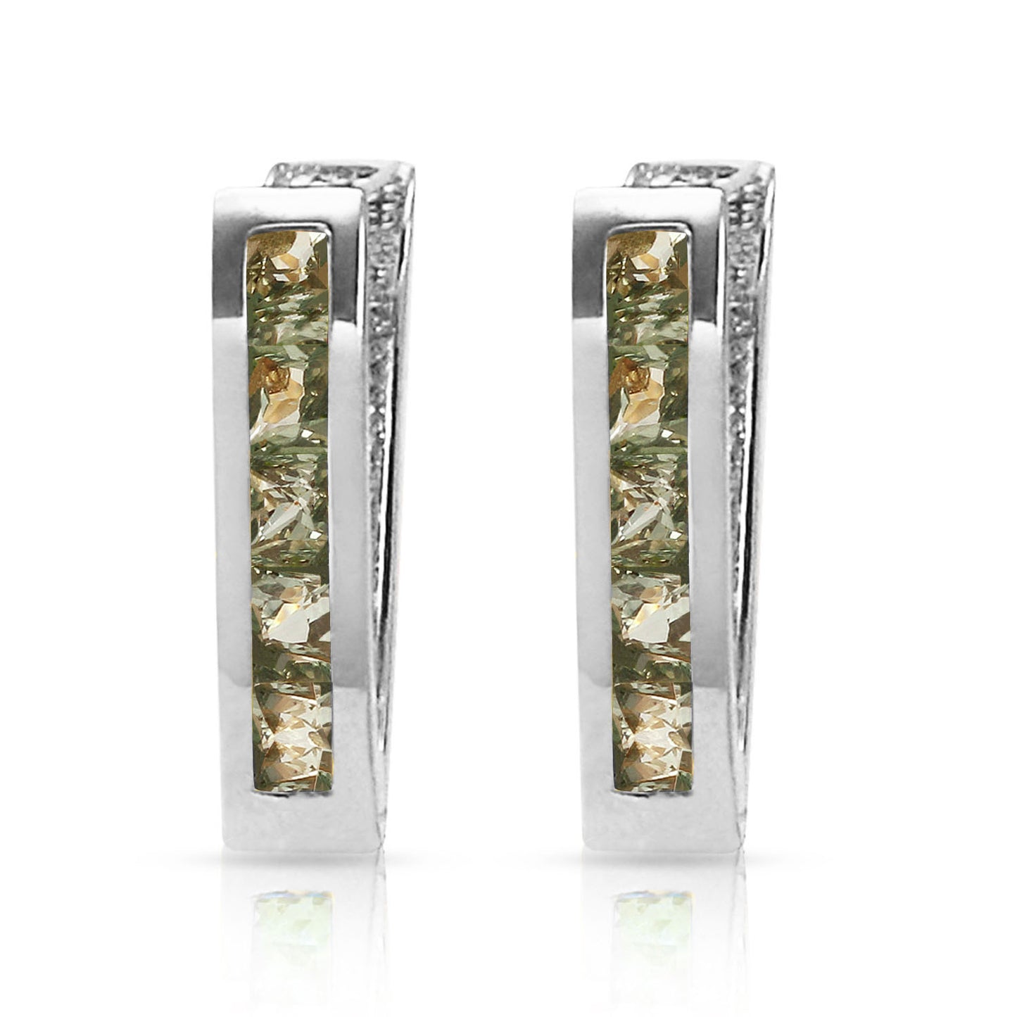 1.3 Carat 14k Solid Gold Huggie Haven Green Sapphire Earrings