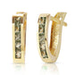 1.3 Carat 14k Solid Gold Huggie Haven Green Sapphire Earrings