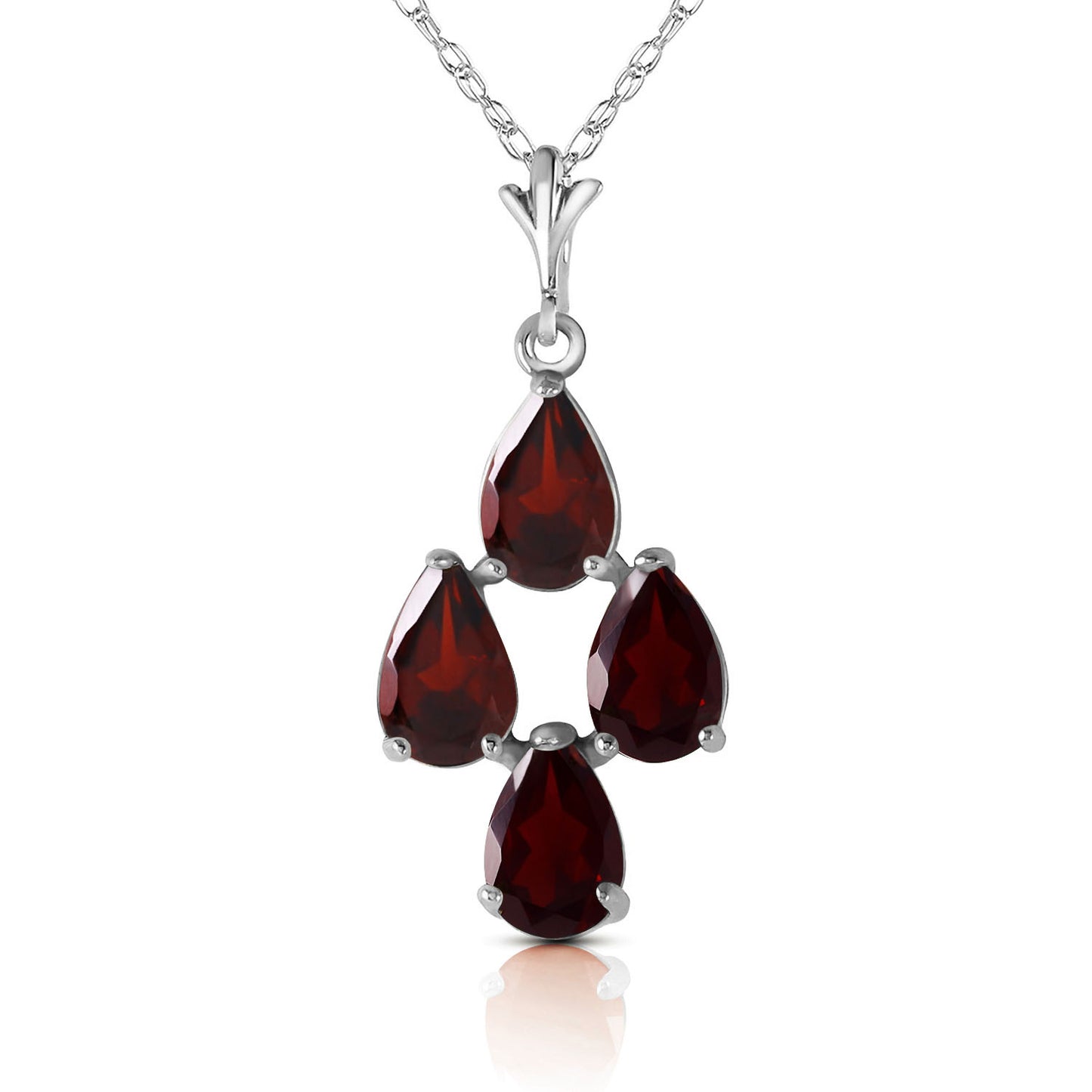 Teardrop Gem Garnet Necklace