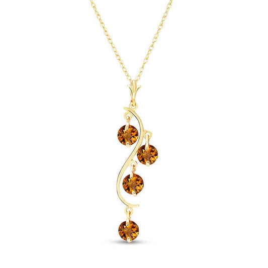 2.25 Carat 14K Solid Gold Early Light Citrine Necklace