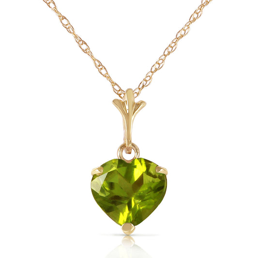 1.15 Carat 14k Solid Gold Warmer Climate Peridot Necklace