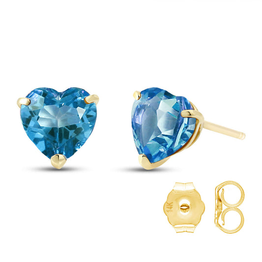 3.25 Carat 14K Solid Gold East Of Eternity Blue Topaz Earrings